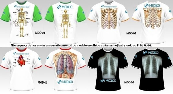 Camisetas de medicina, exclusivas fabricação própria.